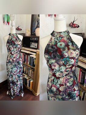 REVOLVE x TULAROSA Brooke Dress Women Small Multicolor Floral Maxi Midnight Rose